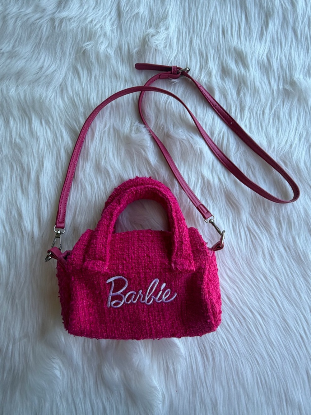 Barbie Hot Pink Bouclé Mini Bag - Picture 6 of 11